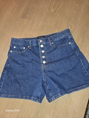Banana Republic Dark Blue Button-Fly High Rise Denim Shorts Womens Sz 30/10